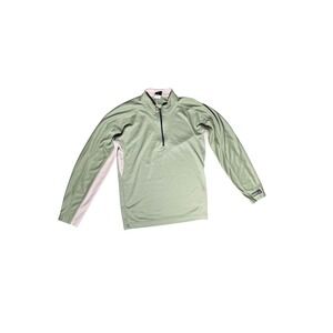 Prana Quarter Zip Long Sleeve Athletic Shirt Light  Green Size M